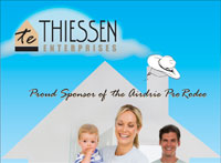 Airdrie Pro Rodeo Ad 2012 for Thiessen Enterprises